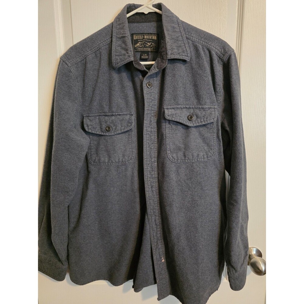 Grizzly Mountain Men's Dark Gray Flannel Shirt sz Large